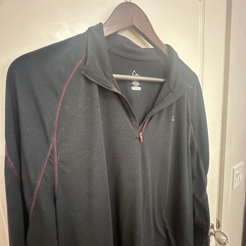 Paradox Merino Blend Pullover Mens XL Black Quarter Zip DriRelease Snowboarding